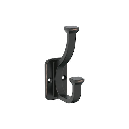Amerock Alder Transitional Double Prong Oil Rubbed Bronze Wall Hook H37007ORB